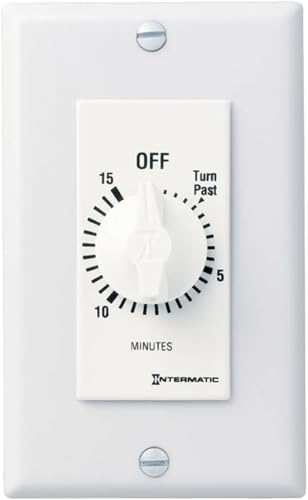 Intermatic SW15MWK 15-Minute Spring Wound Timer, White - Energy-Saving Control for Lights and Appliances - Easy Installation and Operation - size: 15 Minutes