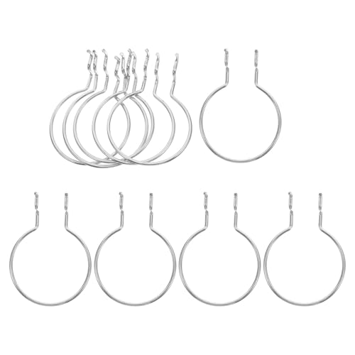 10pcs Silver Metal Pegboard Hooks with Rings Heavy Duty Iron Hanging Board Organizer Accessories for Garage Craft Room Tool Storage