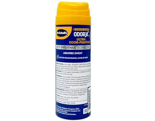 Dr. Scholl's ODOR-FIGHTING SPRAY POWDER, 4.7 oz - Instant Odor Destroyer - All-Day Protection - Freshens Feet & Shoes (Pack of 2)