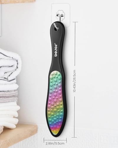 BEZOX Foot File Callus Remover(1 PCS), Double Sided Callus File Scraper, Foot Scrubber for Cracked Heel and Foot Corn Removal, Stainless Steel Pedicure File - Rainbow - style: Rainbow