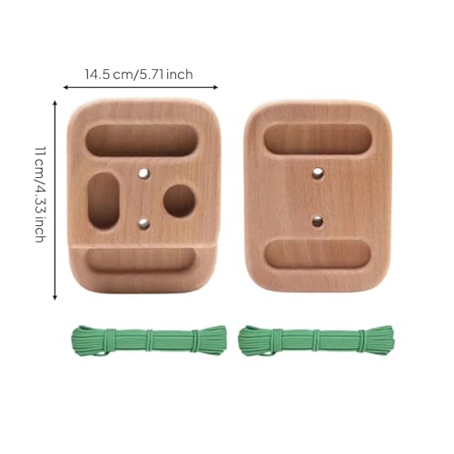 Qianly 2 Pieces Portable Wooden Fingerboard Compact Climbing Fingerboard Easy to Install Finger Strength for Home Gym