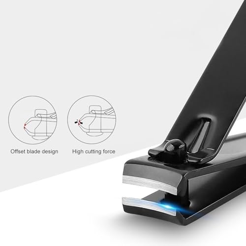 Ultra Sharp Sturdy Nail Clippers Set - 2-Pack Fingernail & Toenail Cutters, Professional Manicure & Pedicure Tool for Men & Women, Black