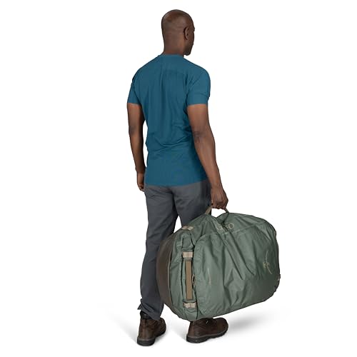 Osprey Transporter Lightweight Travel Duffel Bag - Extra Large Water Resistant Durable Gear Bag for Men and Women - color: Pine Leaf/Earl Grey, style: 95l