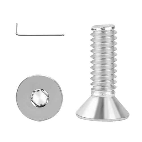 #8-32x1/2 Flat Head Socket Cap Screws Bolts 30pcs HS/JXLS-03 | 304 Stainless Steel, UNC Coarse Full Thread, Equipped with Phillips Bit, for DIY, for Repair, Install Furniture Screws - size: #8-32x1/2"