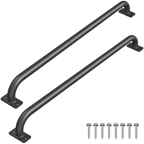 SELEWARE 42" Black Playground Ladder Handle Metal Playset Handles Grab Bars | 500LB 2Pcs Heavy Duty Steel Kids Playground Handles for Indoor/Outdoor Ladder Handrail Swing Set Treehouse Rock Climbing Wall - color: D: 42"-2 Pcs-black