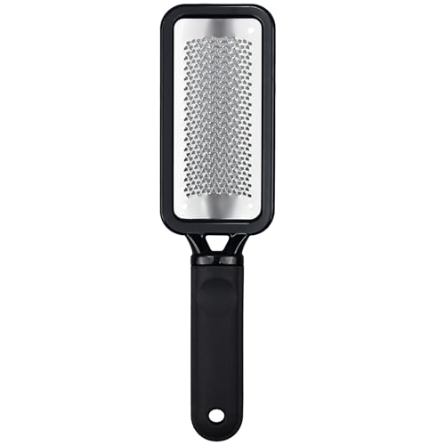 Foot Files Foot Scrubber Pedicure, Stainless Steel Callus Remover for Feet, Professional Foot Grater Rasp Scraper to Hard Skin Corns for Dry and Wet Fee - style: 1X Foot Files(Black)