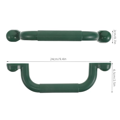 1 Pair Playground Safety Handles - Non-Slip Plastic Kids Playground Grab Handles - for Playhouse, Treehouse, Climbing Frame, Jungle Gym, Swing Set Green - color: Green