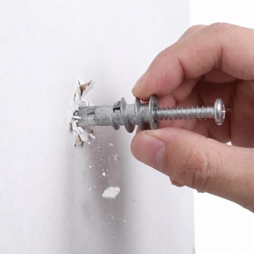 Artibetter 30 Sets Zinc Alloy Drywall Anchors with M4.2 Self Drilling Screws Heavy Duty Hollow Wall Expansion Screw Kit for Concrete and Plasterboard Reinforced Support for Mounting Lights