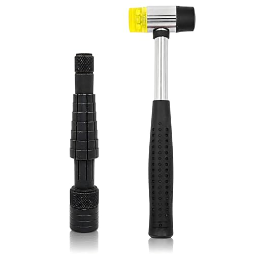 Ring Stretcher Finger Wedding Band Sizers- Dual Head Plastic and Rubber Hammer Metal Mallet for Jewelers