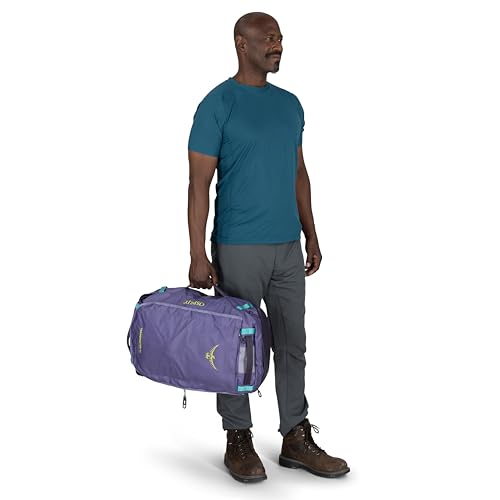Osprey Transporter Lightweight Travel Duffel Bag - Extra Large Water Resistant Durable Gear Bag for Men and Women - color: Blue Flame/Nocturnal Blue, style: 40l