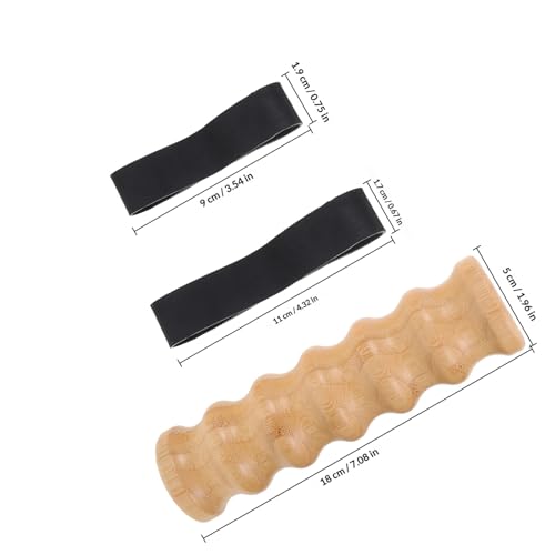UPKOCH Wooden Handle Elastic Workout Bands 2pcs Resistance Exercise Stick for Shoulder and Chest Strength Training Joint Rehab Home Gym Core Workouts