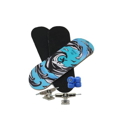 Moonshine Mfg Complete Fingerboard – Hoedown Graphic - 101mm x 38mm Deck, Mini Skateboard Trucks, Wheels, Grip & Skate Tool Included - Finger Skate Kit for Kids and Adults - style: Hoedown