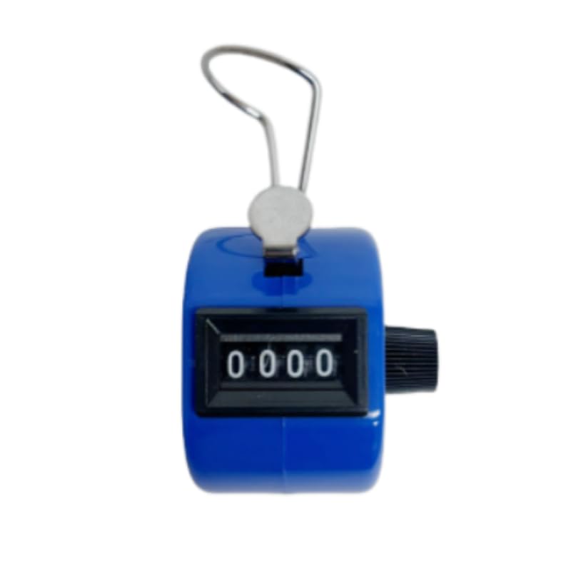 White Deer Hand Tally Counter 4 Digit Number Dual Clicker Golf Handy Convenient - color: Blue