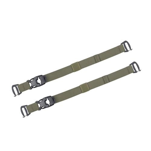 Tactical MOLLE/PALS Backpack Attachment Straps - Adjustable G-Hook Tie Downs, Non-Slip Cam Buckle, for Rucking, Hunting, Hiking, Camping, Tripod & Sleeping Gear (7.5-22 in) (Army Green, 2-Pack) - size: 2-Pack, style: Army Green