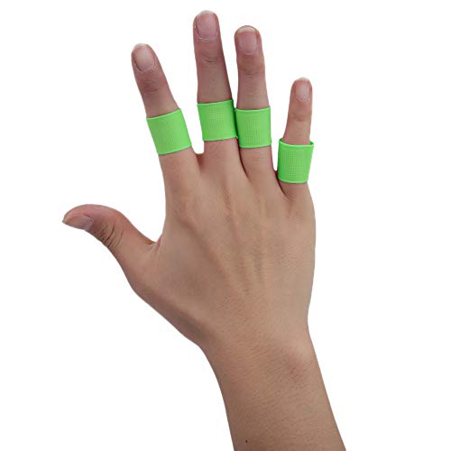 Finger Sleeves, 8pcs Finger Protector Silicone Finger Tube Golf Gloves Golf Finger Protector Tape Anti Slip Elasticity Golfer Swing Grip Golf Finger Band Cover Sets (Green) - color: Green