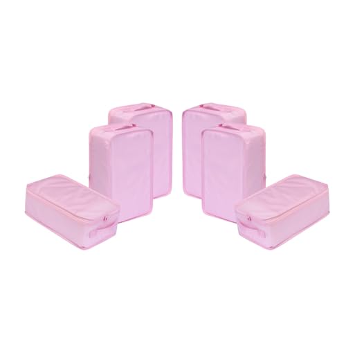 Travel Shoe Bags, Foldable Waterproof Shoe Pouches Organizer-Double Layer (6 Pink Shoe Bags) - color: Pink, size: 6 Packs