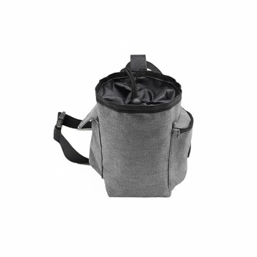 Climbing Chalk Pouch Training Chalk Bag with Drawstring Top and Waist Belt for Reducing Chalk Spills Suitable for Climbing Gymnastics Weightlifting Outdoor Fitness - color: Grey