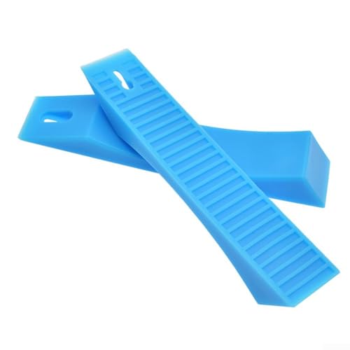 Silicone Deadlift Wedges for Weight Lifting, Anti-Slip Barbell Loading Blocks to Ease Plate Changes, Soft Pads for Squat and Powerlifting, Red Blue Black(Blue) - size: Blue