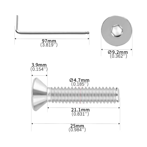 #10-24x1 Flat Head Socket Cap Screws Bolts 30pcs HS/JXLS-03 | 304 Stainless Steel, UNC Coarse Full Thread, Equipped with Phillips Bit, for DIY, for Repair, Install Furniture Screws - size: #10-24x1"