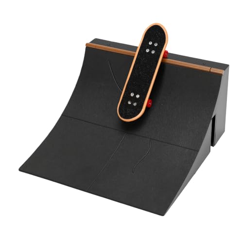 Alomejor Fingerboard Skate, Finger Skateboard Ramp Kit with Accessories for Coordination Skill Development and Dexterity Enhancement Finger Skateboard Toys Fingerboard Toys (B)