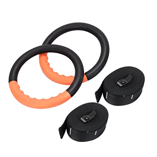 Gymnastic Rings with 15 FT Adjustable Straps Non-Slip Gymnastics Rings Pull Up Workout Rings for Home Gym Exercise, Training