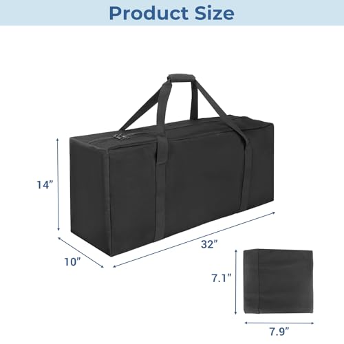 COOLBEBE 32" Sports Duffle Bag - 73L Large Travel Duffel Luggage Bag with Upgrade 2-way Lockable Zippers, Sturdy & Water Resistant, Black - size: 32" x 10" x 14"
