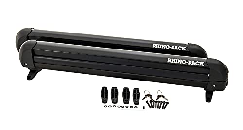 Rhino-Rack Carrier for Skis, Snowboards, Fishing Rods, Paddles, Skateboards, Water Skis, Wakeboard & More, Universal Mounting, Easy to Use, Locking, Lightweight & Heavy Duty, Suitable for All Vehicles - style: 27 Inch (6 Skis / 4 Snowboards and More)