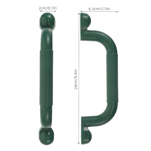 1 Pair Playground Safety Handles - Non-Slip Plastic Kids Playground Grab Handles - for Playhouse, Treehouse, Climbing Frame, Jungle Gym, Swing Set Green - color: Green