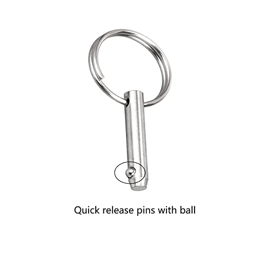 2 PCS Marine 316 Stainless Steel Quick Release Pin Bimini Top Pin, Diameter 1/4"(6.3 mm), Overall Length 3"(76 mm), Usable Length 2.4"（61 mm - size: 2 Pieces
