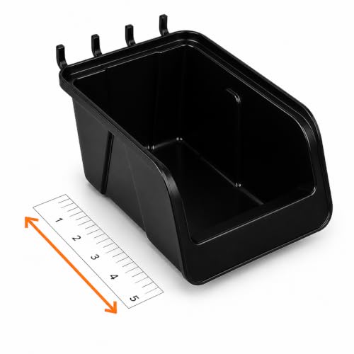 WallPeg Pegboard Bins - 6 Each 7" & 6 Each 5" ORGANIZING Bins - Hooks to Peg Board Panel Organize Hardware Arrange Accessories Workbench Tool Organizer Garage Storage -Made in USA- - style: 6 (7" Bins) & 6 (5" bins)