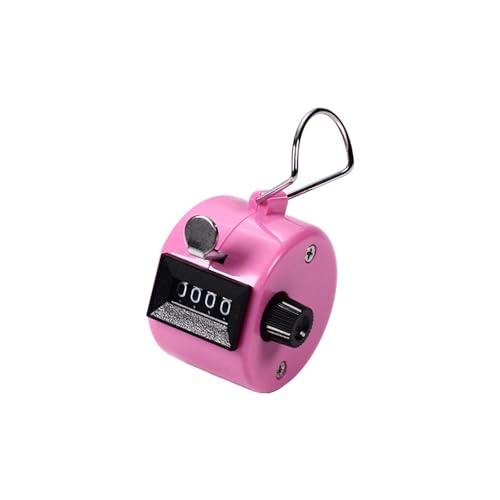 White Deer Hand Tally Counter 4 Digit Number Dual Clicker Golf Handy Convenient - color: Pink