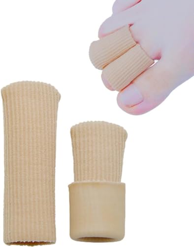 SOHLER 6 Packs Closed Toe Caps Finger Covers Sleeve Protectors, Elastic Fabric Lined with Soft Gel (Large) - size: Large
