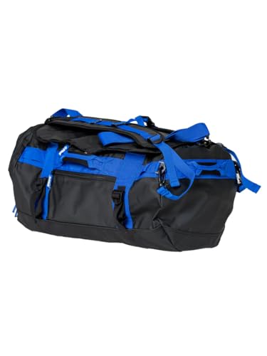 FUJI Unisex Convertible Duffle Backpack, Water-Resistant (Not Waterproof), Multi-Functional Luggage Gym Bag for Men and Women - color: Black/Blue