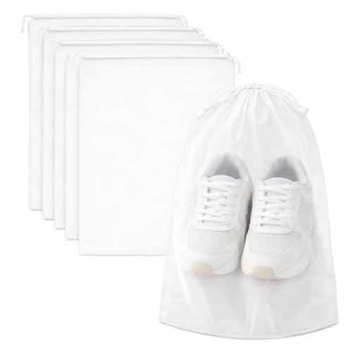 InfinitePack Large Transparent Shoe Bags for Travel, Portable Shoe Bags, Shoes Pouch Storage Organizer with Drawstring for Men & Women aClear Window Shoes Pouch with Rope - size: 9"x12"(100pcs)