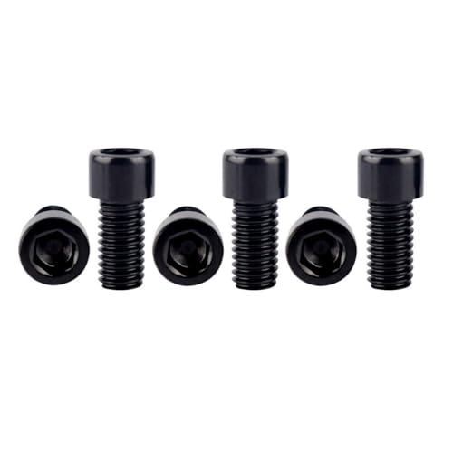 6Pcs Bike Screws M6x10 12 16 18 20 25 30 35mm Stainless Steel Socket Head Cap Allen Hex Bolt (Black, M6 x12mm) - color: Black, size: M6 x12mm