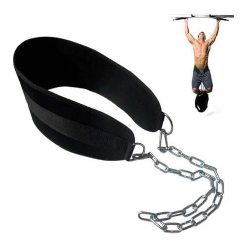 HemeraPhit Weighted Dip Belt with Chain - Adjustable Back Support for Weightlifting, Home Gym Equipment, and Strength Training