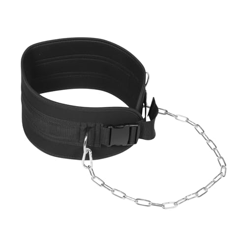 GANAZONO Weighted Dip Belt with Chain for Weightlifting, Thickened Steel Fitness Training Belt for Pull-ups and Back Muscle Strengthening, 1pcs Bodybuilding Exercise Equipment