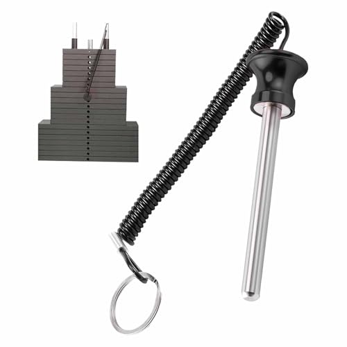 Universal Magnetic Weight Stack Pin with Pull Rope - Gym Pin for Weight Stack Machines | Commercial & Home Gym Accessories | Replacement Weight Pins for Strength Training Equipment - color: Black