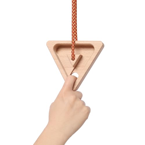 Portable Hangboard Rock Climbing, 2 pack Triangular Wooden Climbing Fingerboard with 3 Multi-Depth Pockets, Finger Strength, Arm Workout & Pull-up Training