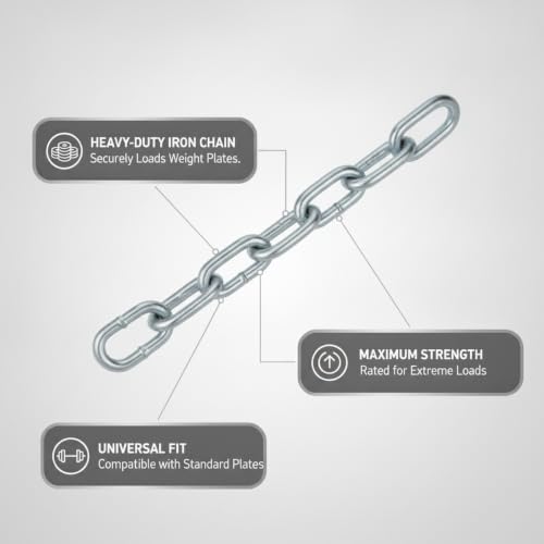Weighted Dip Belt with Iron Chain for Pull Ups and Dips, Heavy Duty Strength Training Attachment (1 PC) - size: 7.87 x 0.79 x 0.79 in