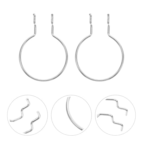 Baluue 10pcs Silver Metal Pegboard Hooks Round Rings for Garage and Craft Room Storage, Heavy Duty Hanging Board Tool Hangers Compatible with Hole Board Hardware