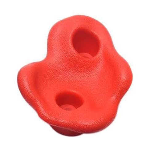 10PCS Rock Climbing Holds, PE Ergonomic Design with Rock Texture for Indoor Outdoor Climbing Wall, Includes Screws and Wrench Tools - color: Red