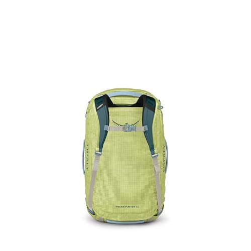 Osprey Transporter Lightweight Travel Duffel Bag - Extra Large Water Resistant Durable Gear Bag for Men and Women - color: Glow Dew-torrent Blue, style: 65l
