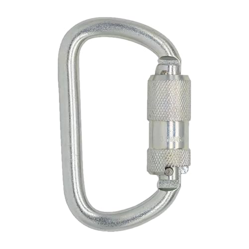Heavy Duty Carabiner 30KN(6500LBS) Auto Locking Climbing Carabiners Clips for Rock Climbing,Rappelling,Hunting, Rescue Equipment(CE Rated,D Shape) - color: Silver(1Pack)