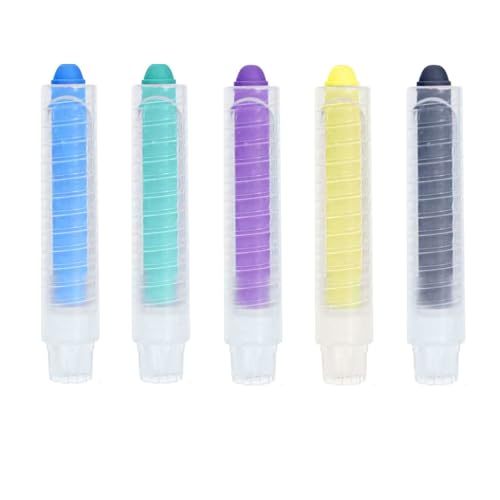 Chalk Holder - Chalk with Holder - Clear Chalkboard Chalk - Dustless - For Blackboard & Whiteboard - 5 Pack