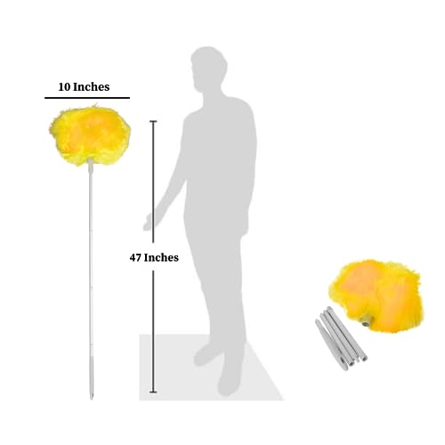Evelots Ceiling Fan Blade Brush Cleaner - Long Extension Pole - Brush Both Sides at the Same Time - Scratch Resistant Microfiber Feather Cobweb Duster - Extra Long with Reach up to 9 Feet - style: 1 Unit - Up to 9 Feet Reach
