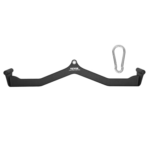 VEVOR LAT Pulldown Attachments, Cable Machine Rowing T-bar V-bar Tricep Pull Down Bar, Back Strength Training Rubber Coated Handle Grip, Bicep Curl Tricep LAT Pulldown Bar for Home Gym Fitness - size: 33x4.5x6.7"