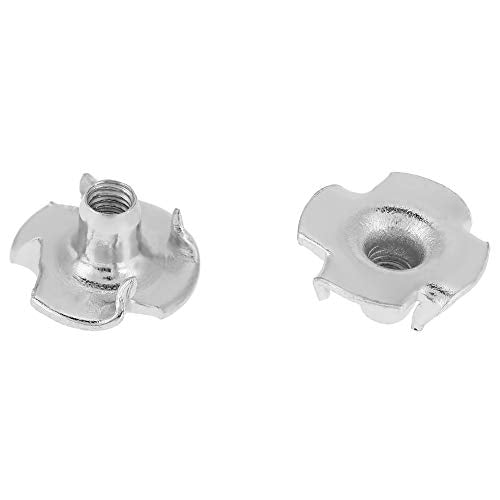 T Nuts zinc Plated Steel, 100PCS Rock Climbing Holds T Nuts Four Pronged Tee Nuts for Furniture Cabinets and Rock Climbing Holds (M5) - size: M5