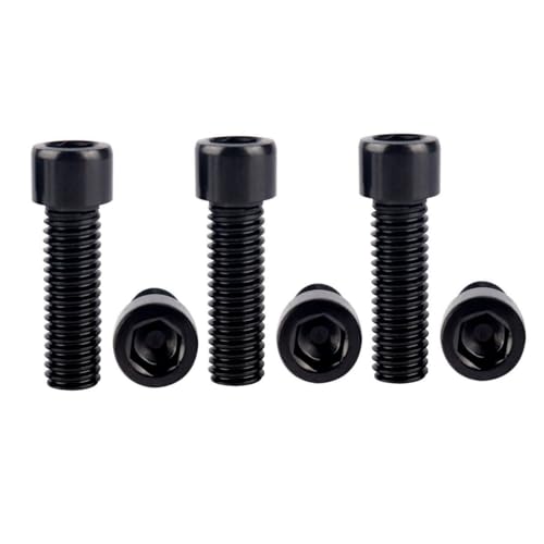 6Pcs Bike Screws M6x10 12 16 18 20 25 30 35mm Stainless Steel Socket Head Cap Allen Hex Bolt (Black, M6 x20mm) - color: Black, size: M6 x20mm