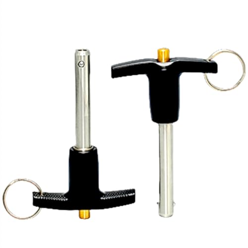 1Pc Stainless Steel T - Handle Lock Pins, 1/4"~1/2" Pin Dia. 2"~4" Usage Length Push-Button Quick Release Pin Safety Pin Handle Stop Pin with Lanyard Cable (Pin Dia(MM):6.35, Usage Length(MM):40) - size: Usage Length(MM):40